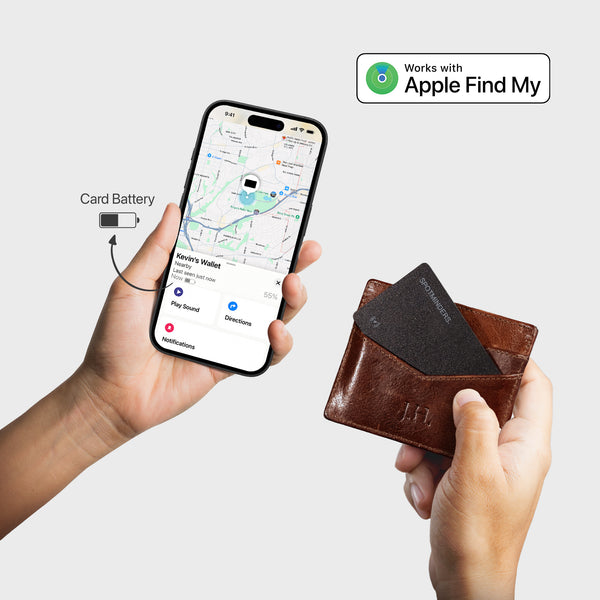 Spotminders card perfectly fitting in wallet