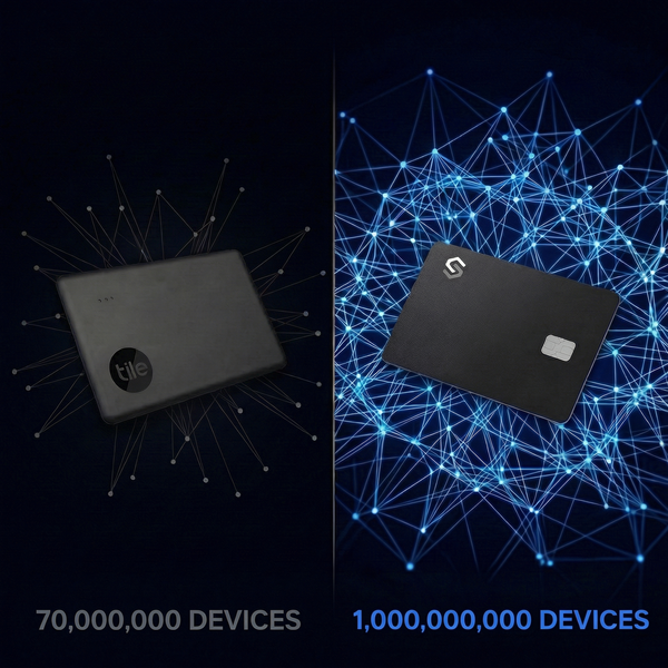 Thickness comparison between AirTag and Spotminders card