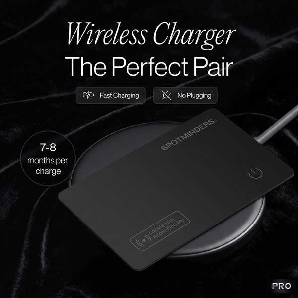 Spotminders card charging wirelessly